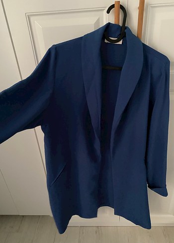 Mavi Uzun Kollu Kadın Ceket - Görsel 7