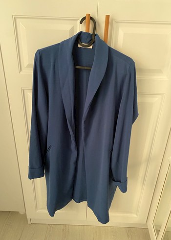 Mavi Uzun Kollu Kadın Ceket - Görsel 2