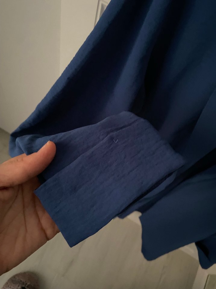 Mavi Uzun Kollu Kadın Ceket - Görsel 5