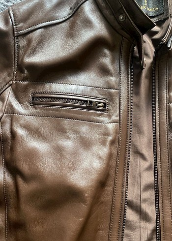 2xl Beden kahverengi Renk Kahverengi Deri Biker Ceket