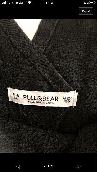 s Beden siyah Renk Pull and bear elbise