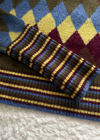 Bohem Çok Renkli Desenli Triko Kazak - Görsel 3