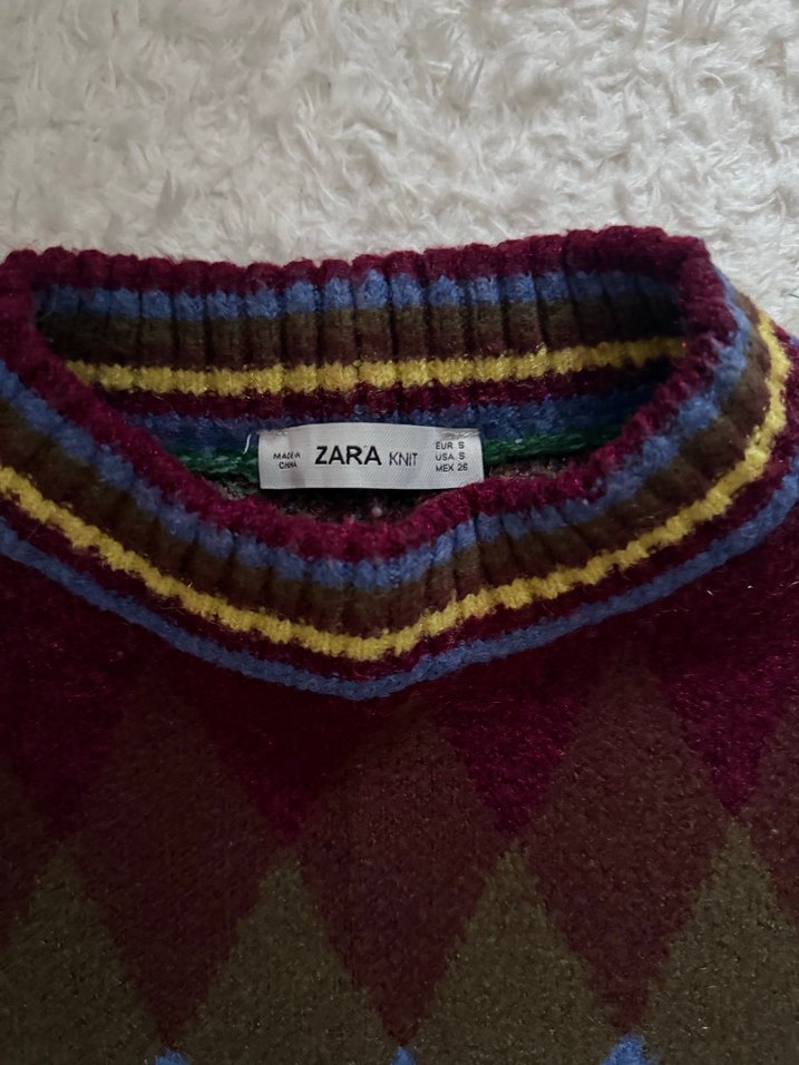 Bohem Çok Renkli Desenli Triko Kazak - Görsel 2