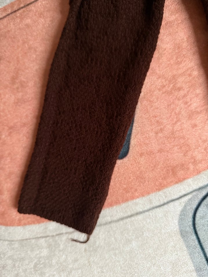 Kahverengi Uzun Keten Straplez Elbise - Görsel 3