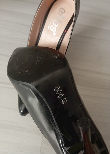 Siyah Parlak Stiletto Kadın Ayakkabı - Görsel 3