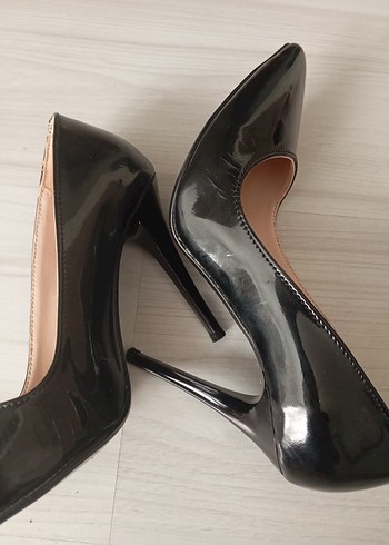 Siyah Parlak Stiletto Kadın Ayakkabı - Görsel 4