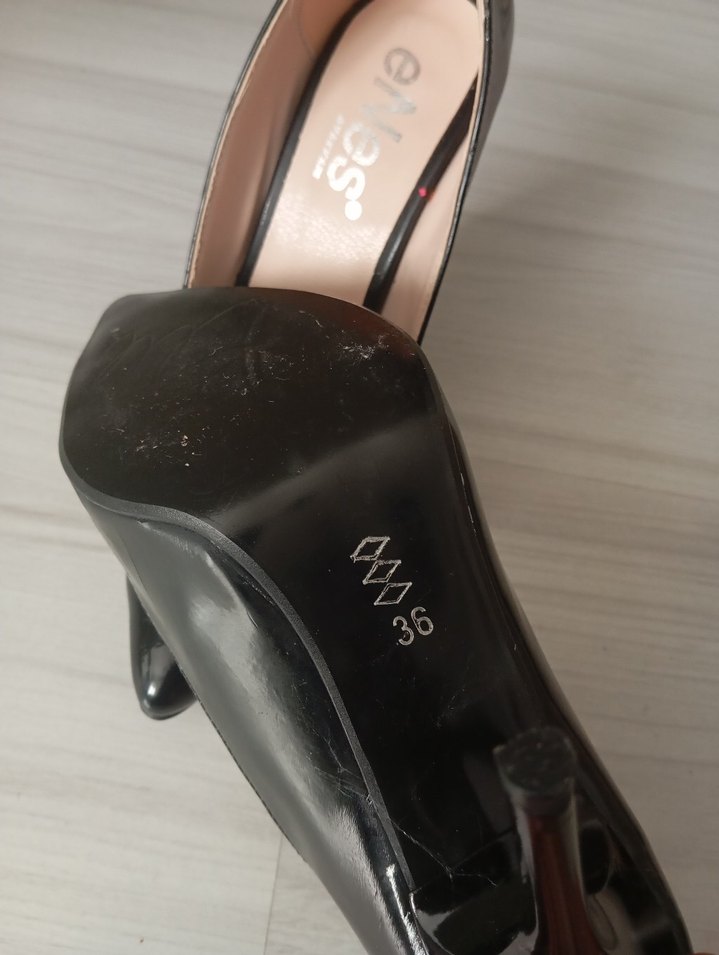 Siyah Parlak Stiletto Kadın Ayakkabı - Görsel 3