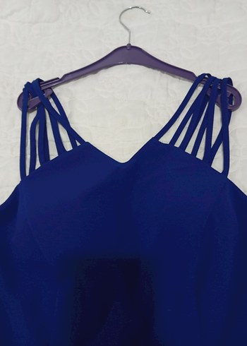 Lacive Askılı Abiye Elbise - Görsel 4