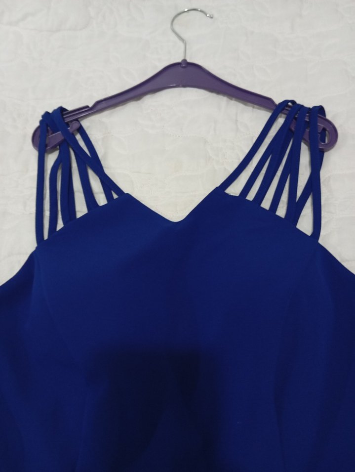 Lacive Askılı Abiye Elbise - Görsel 4