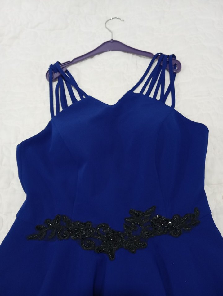 Lacive Askılı Abiye Elbise - Görsel 2