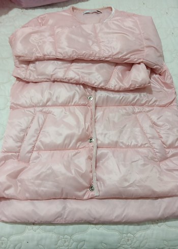 Düğmeli Pembe Kadın Midi Mont - Görsel 9