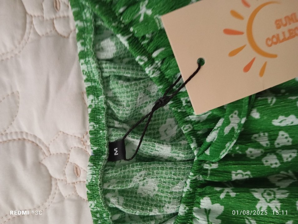 Yeşil Bohem Çiçekli Uzun Elbise - Görsel 5