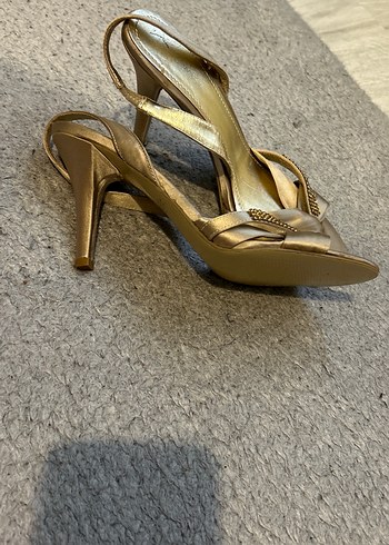 Altın Renkli Kadın Stiletto Abiye Ayakkabı - Görsel 2