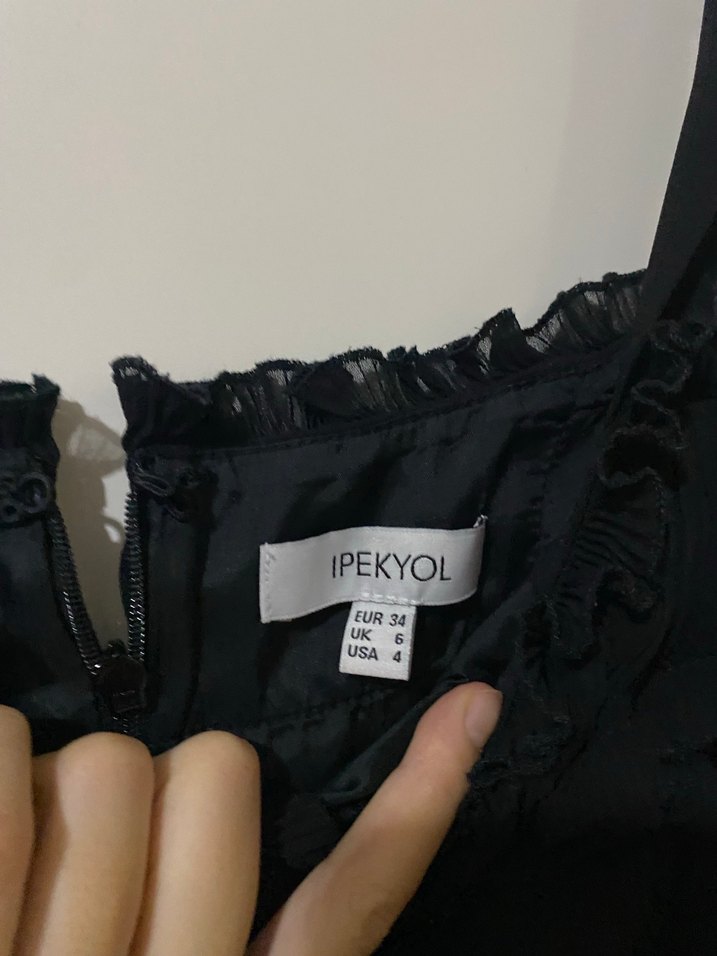 Siyah Dantel Detaylı Straplez Uzun Tulum - Görsel 2