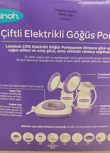  Beden Lansinoh çift göğüs pompası