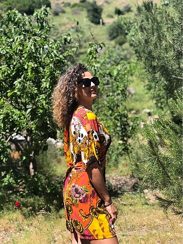 m Beden Şortlu şifon tulum