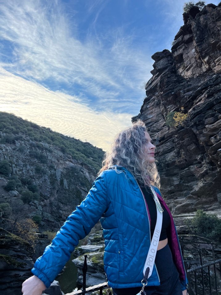 Mavi  Puf Detaylı  Uzun Kollu mont - Görsel 3