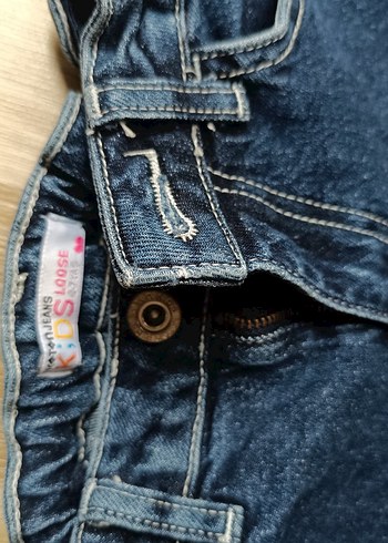 Koton Lacivert Midi Boy Bol Kesim Kadın Kot Pantolon