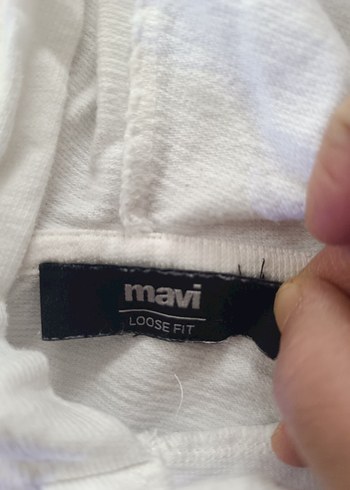 Beyaz Kapüşonlu Uzun Kollu Sweatshirt - Görsel 3