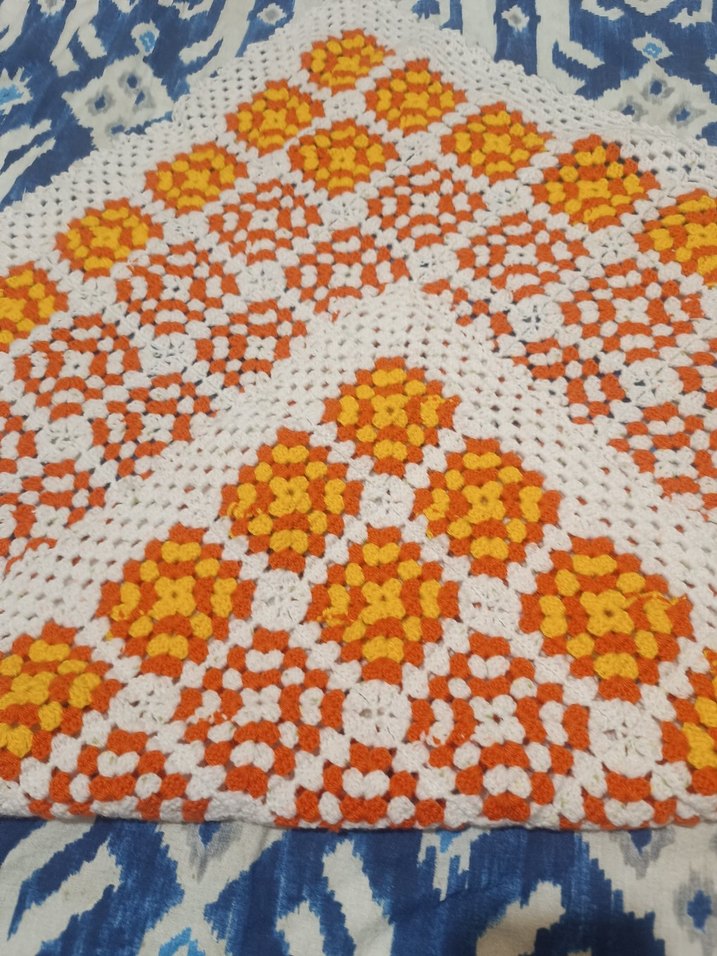 Renkli Nakışlı Örgü Battaniye - Görsel 3