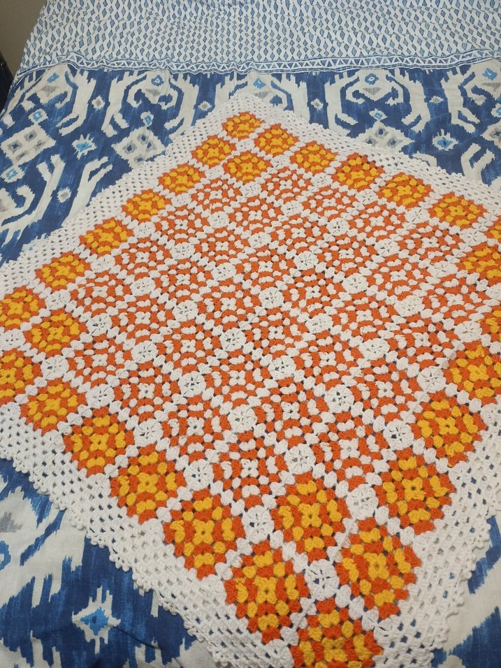 Renkli Nakışlı Örgü Battaniye - Görsel 4