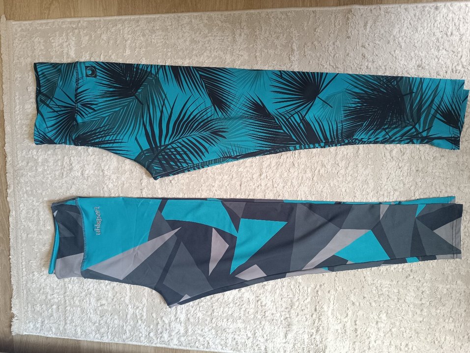 Turkuaz Baskılı iki adet tayt - Görsel 2