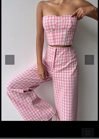 Pembe straplez takım