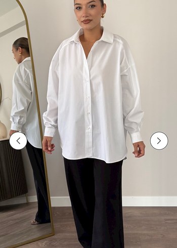Beyaz Poplin Gömlek - Görsel 3