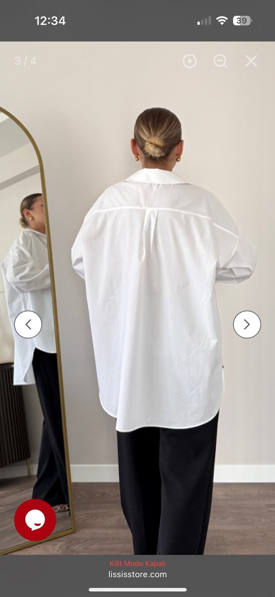 Beyaz Poplin Gömlek - Görsel 4