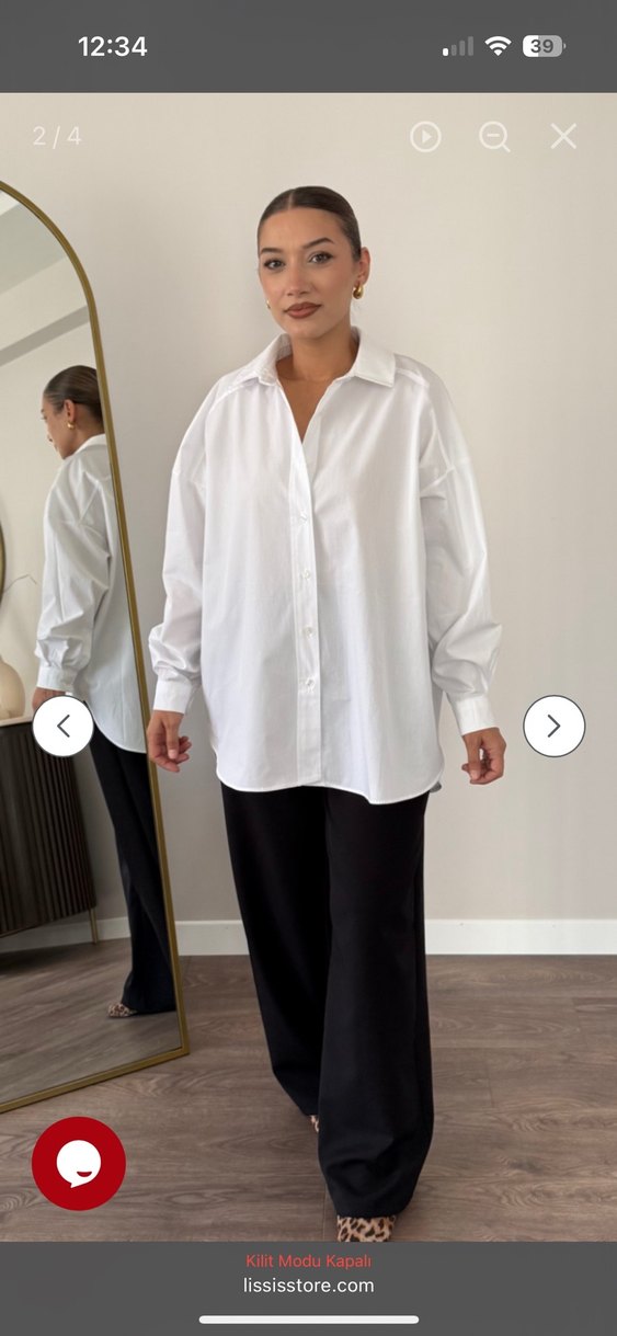 Beyaz Poplin Gömlek - Görsel 3
