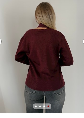 universal Beden Bordo iç dış bitişik Tasarım hırka takım