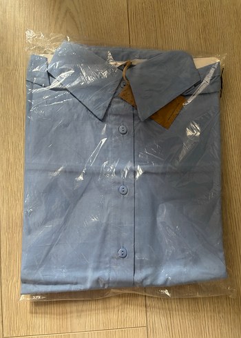 s Beden Mavi Oversize Kadın Gömlek
