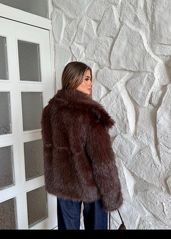 Diğer Acı Kahve Şal Yaka Premium Kürk