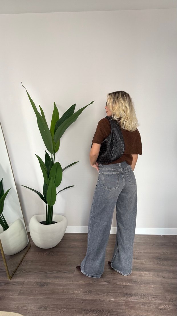 Yüksek Bel Çapraz  Bel Jean - Görsel 3