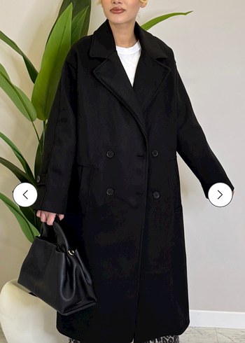 Siyah Kadın Kaşe Kaban - Görsel 2