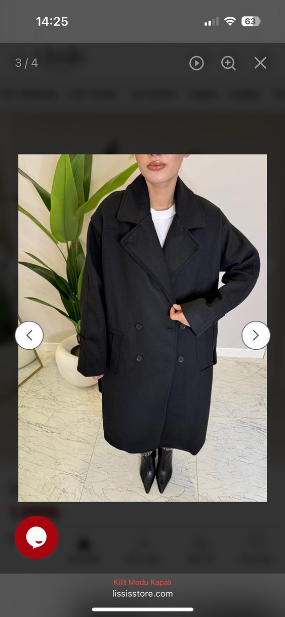 Siyah Kadın Kaşe Kaban - Görsel 3