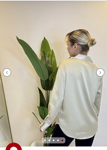 Düğmeli Bej Kadın Gömlek - Görsel 5