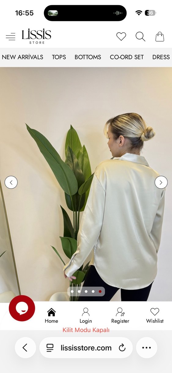 Düğmeli Bej Kadın Gömlek - Görsel 5