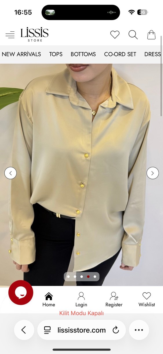 Düğmeli Bej Kadın Gömlek - Görsel 4
