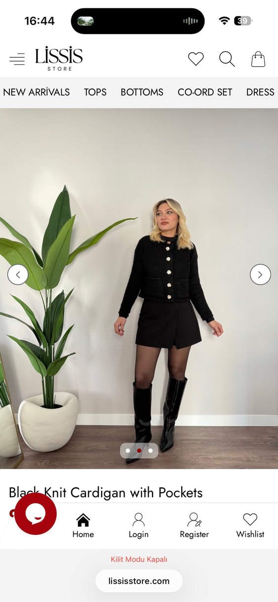 Gold Düğmeli Siyah Triko Hırka - Görsel 2