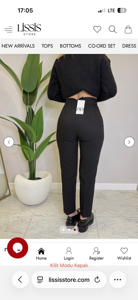 Siyah Yüksek Bel Flato Pantolon - Görsel 3