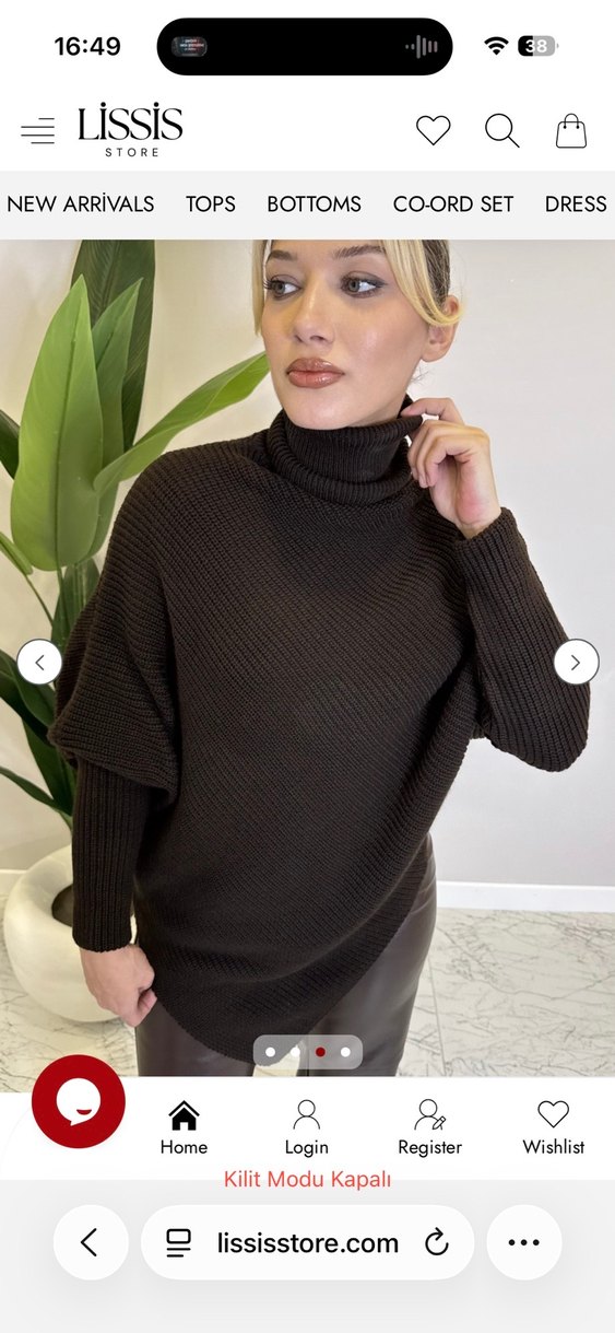 Kahverengi Boğazlı Triko Kazak - Görsel 3