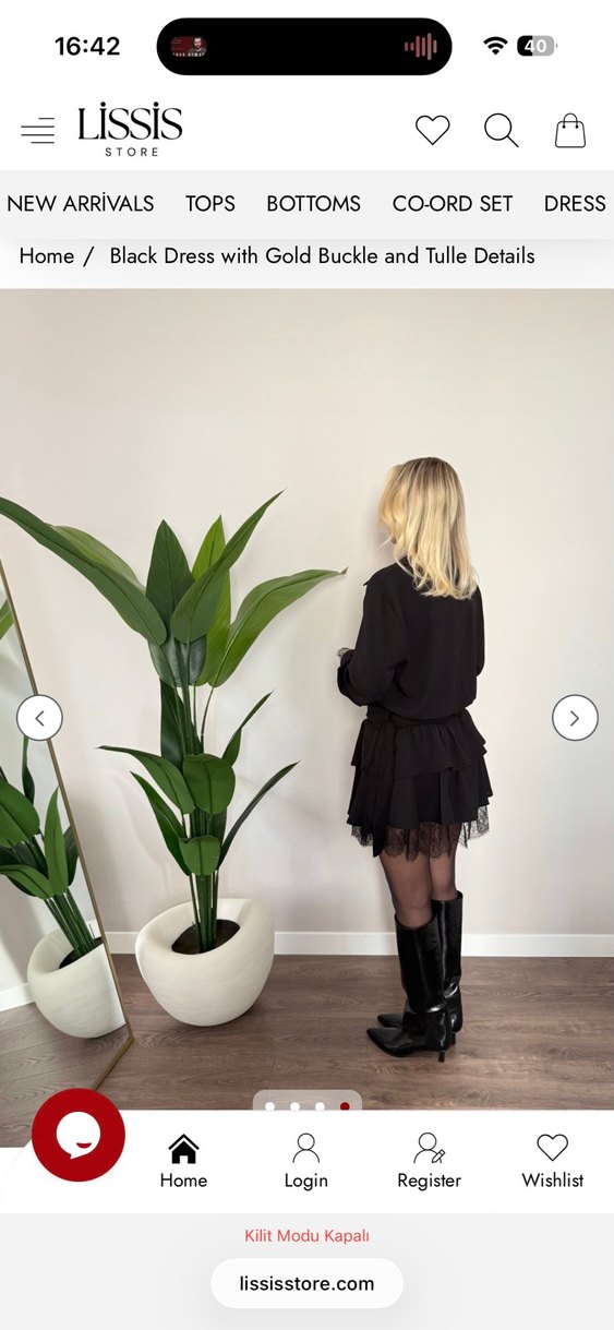 Dantel Detaylı Siyah Mini Elbise - Görsel 4