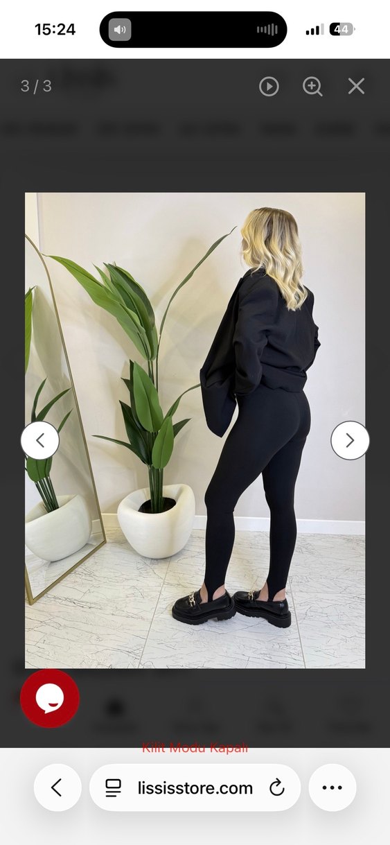 Siyah Kadın Füzo Tayt - Görsel 3