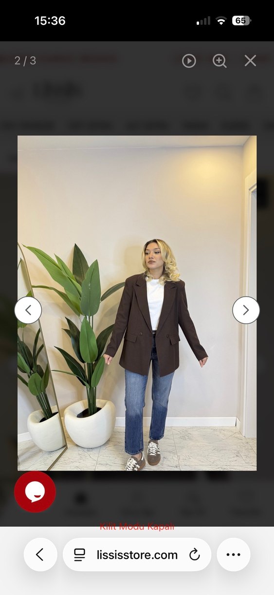 Kahverengi Kruvaze Blazer Ceket - Görsel 2