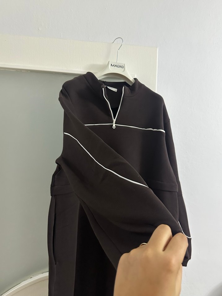 Siyah Fermuarlı Uzun Kadın Elbise ALO MARKA - Görsel 4