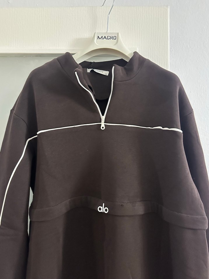 Siyah Fermuarlı Uzun Kadın Elbise ALO MARKA - Görsel 5