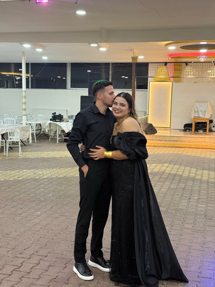 Boncuk İşlemeli Siyah Uzun Abiye Elbise - Görsel 2