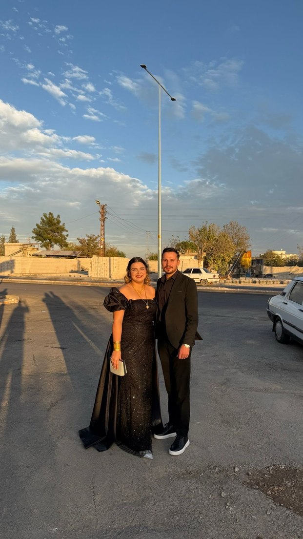 Boncuk İşlemeli Siyah Uzun Abiye Elbise - Görsel 4