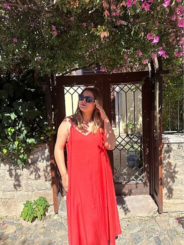 KIRMIZI YAZLIK ELBİSE - Görsel 5